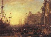 Claude Lorrain Port with Villa Medici painting